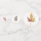 秋の葉の水色秋のウェルカムサイン コンフェッティ (裏面)