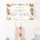 秋の葉の水色秋のウェルカムサイン 横断幕 (インサイチュ)