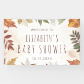 秋の葉の水色秋のウェルカムサイン 横断幕 (横)