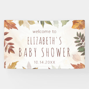 秋の葉の水色秋のウェルカムサイン 横断幕