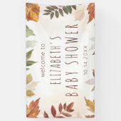 秋の葉の水色秋のウェルカムサイン 横断幕 (縦)