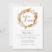 秋の葉の水色 |ブライダルシャワー招待状 招待状 (正面)