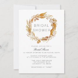 秋の葉の水色 |ブライダルシャワー招待状 招待状