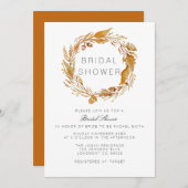 秋の葉の水色 |ブライダルシャワー招待状 招待状 (正面/裏面)