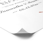 秋の葉の燃えたオレンジ葉の結婚歓迎 ポスター (角)