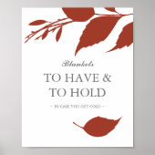 秋の葉の燃えたオ葉レンジの結婚徴候 ポスター (正面)