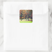 秋の葉の牛フィールド自然 スクエアシール (バッグ)