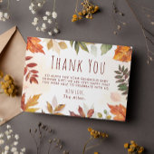 秋の葉の秋ありがとう赤ちゃんシャワー サンキューカード