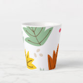 秋の葉の秋おもしろい カフェラテマグ (正面)