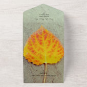 秋の葉の秋の結婚式オールインワン招待状 オールインワン招待状 (外側)