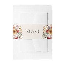 秋の葉の秋の色アイボリー 招待状ベリーバンド