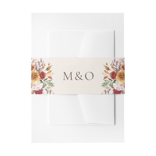 秋の葉の秋の色アイボリー 招待状ベリーバンド (正面例)