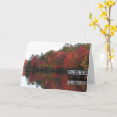 秋の葉の空白のノートカード カード (黄色い花)