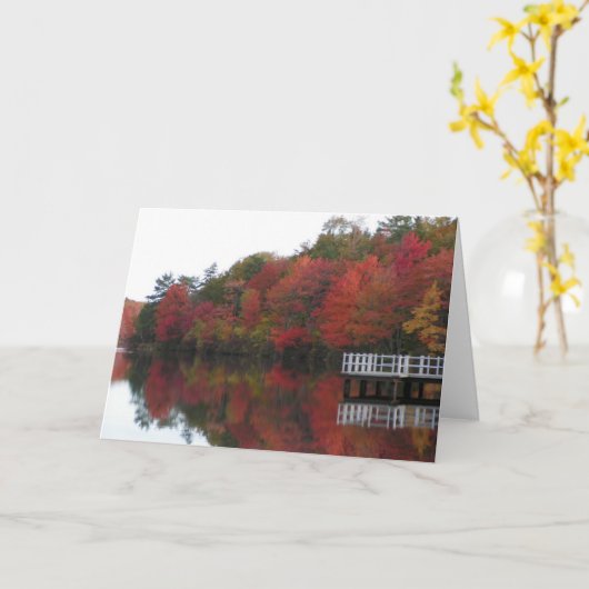 秋の葉の空白のノートカード カード (黄色い花)