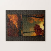 秋の葉の紅葉は黄金色である ジグソーパズル (横)