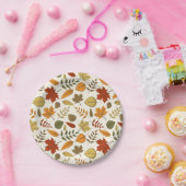 秋の葉の紅葉感謝祭パーティー ペーパープレート (パーティー)