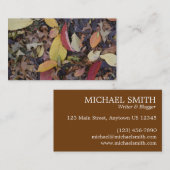 秋の葉の紅葉自然ツリー写真 名刺 (正面/裏面)