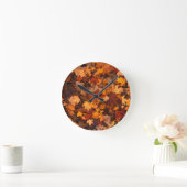 秋の葉の紅葉 ラウンド壁時計 (ホーム)