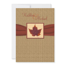 秋の葉の結婚式招待状