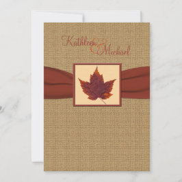 秋の葉の結婚式招待状 招待状