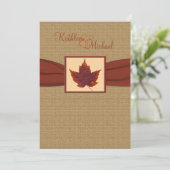 秋の葉の結婚式招待状 招待状 (スタンド正面)