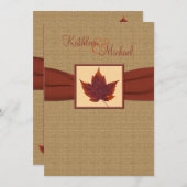 秋の葉の結婚式招待状 招待状 (正面/裏面)