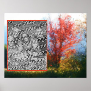 秋の葉の絵を描自然が自分の写真を作成 ポスター