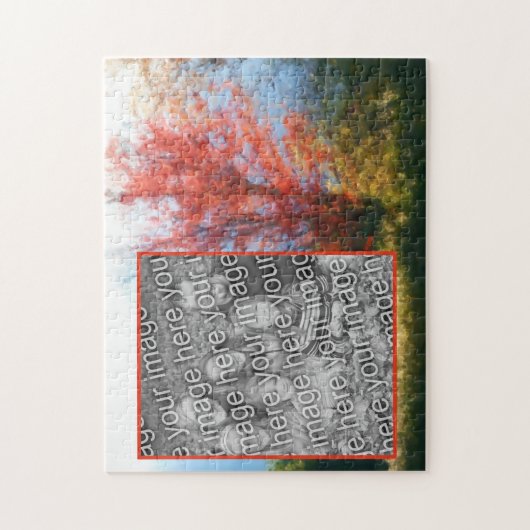 秋の葉の絵画自然の写真の追加 ジグソーパズル (縦)