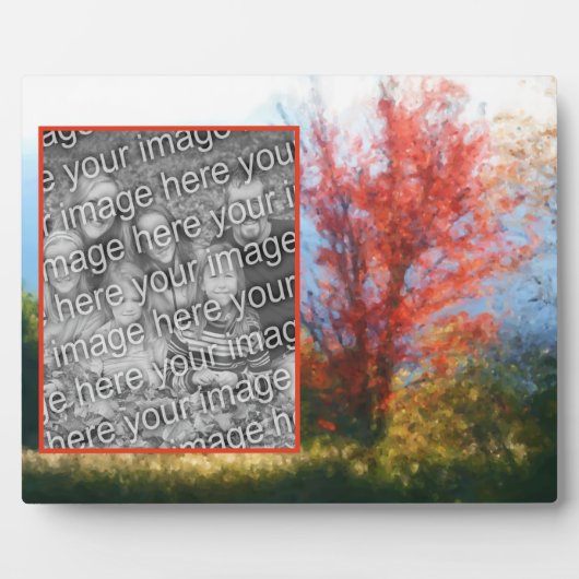 秋の葉の絵画自然の写真の追加 フォトプラーク (正面)