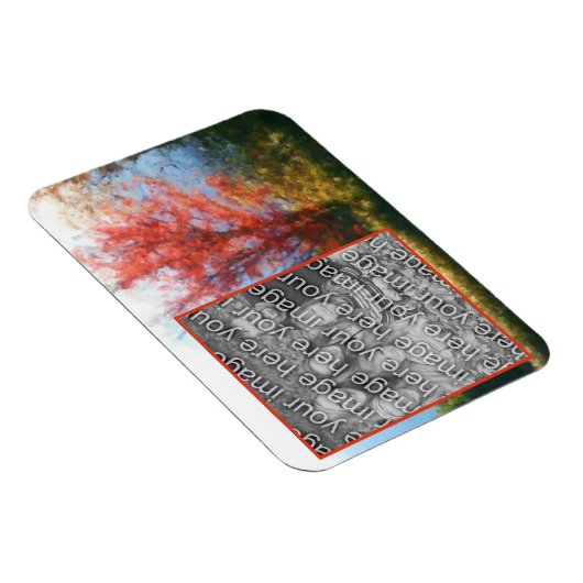 秋の葉の絵画自然の写真の追加 マグネット (右側)