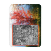 秋の葉の絵画自然の写真の追加 マグネット (縦)