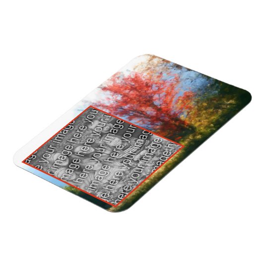 秋の葉の絵画自然の写真の追加 マグネット (左側)