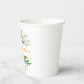 秋の葉の緑の赤男女兼用ちゃんシャワー 紙コップ (左)