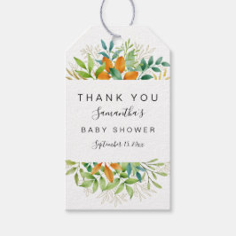 秋の葉の緑葉のシャワー ギフトタグ