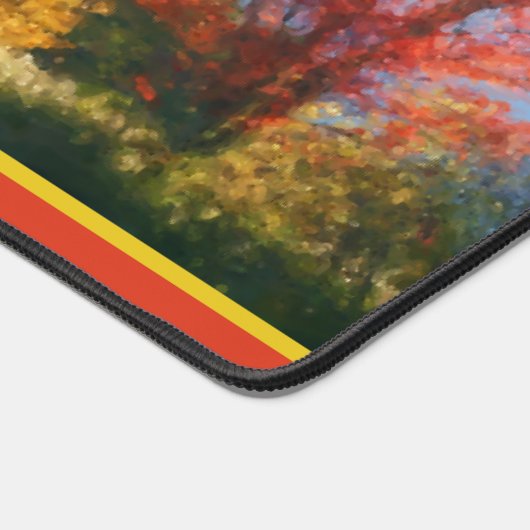 秋の葉の自然絵画写真パーソナライズされた デスクマット (コーナー)