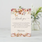 秋の葉の花アイボリーサンキューカード 招待状 (スタンド正面)