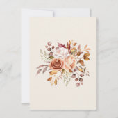 秋の葉の花アイボリーサンキューカード 招待状 (裏面)