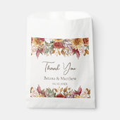 秋の葉の花アイボリー結婚の フェイバーバッグ (正面)