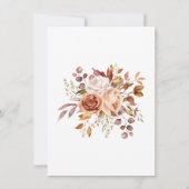 秋の葉の花ホワイトサンキューカード 招待状 (裏面)