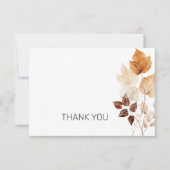 秋の葉の葬儀の忌引きありがとう サンキューカード (正面)