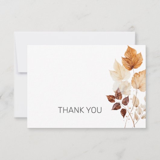 秋の葉の葬儀の忌引きありがとう サンキューカード (正面)