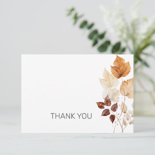 秋の葉の葬儀の忌引きありがとう サンキューカード (スタンド正面)