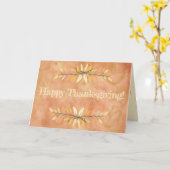 秋の葉を使った感謝祭縁どテンプレート カード (黄色い花)