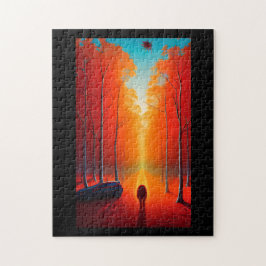 秋の葉エイリアン球オレンジ色の黄金葉の赤 ジグソーパズル