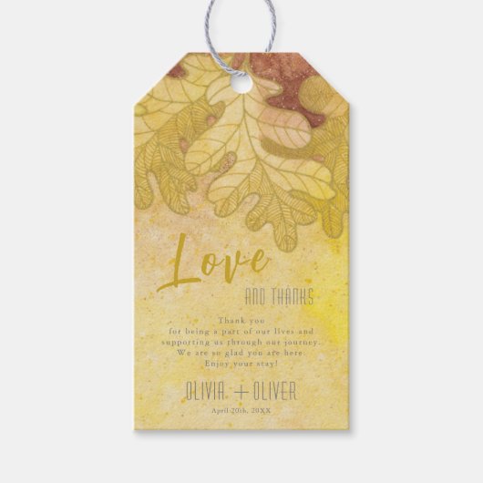 秋の葉オク結婚の愛と感謝してい0 ギフトタグ (正面)