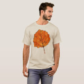 秋の葉オレンジ自然恋人 Tシャツ (正面フル)