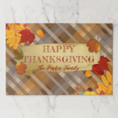 秋の葉オンプレイドサンクスギビング紙ランチョンマット ペーパーパッド (正面)