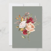 秋の葉オータムセージグリーン誕生日 招待状 (裏面)