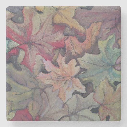 秋の葉カバー ストーンコースター (正面)