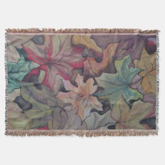 秋の葉カバー スローブランケット (正面)